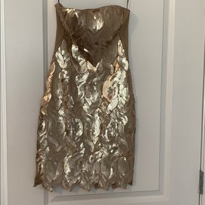 Bebe Gold Sequin Dress